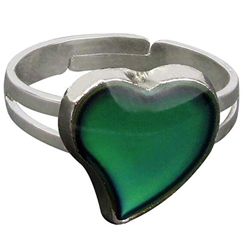 Jude Jewelers Adjustable Color Changing Mood Ring Inspirational Mystique Marble (Heart, Adjustable)