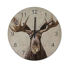 Wall Clock Decorative Partner Moose Print 10 Wall Clock Silent Non Ticking Battery Operated Easy to photo Wall Clock Decorative Partner Moose Print 10 Wall Clock Silent Non Ticking Battery Operated Easy to