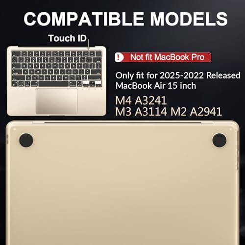 Image of AKIT Matte Case for MacBook Air 15 Inch M5 M4 M3 M2 2026-2023, Starlight