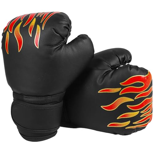 MAJORMENCH Guantes de Boxeo PU y Eva, Prácticos y Cómodos, Ideales para Entrenamiento y Sparring en Kickboxing, 1 Par Negro
