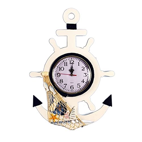Horloge décoration de style méditerranéen XJBTBA grand modèle mural en forme d'ancre