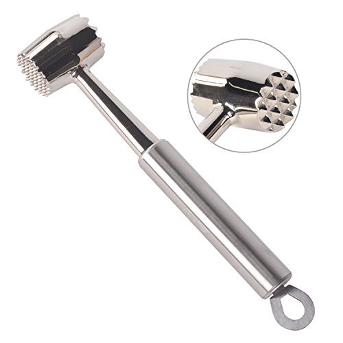Wanleo Double-Sided Zink Alloy and Stainless Steel Meat Tenderizer - Dishwasher Safe