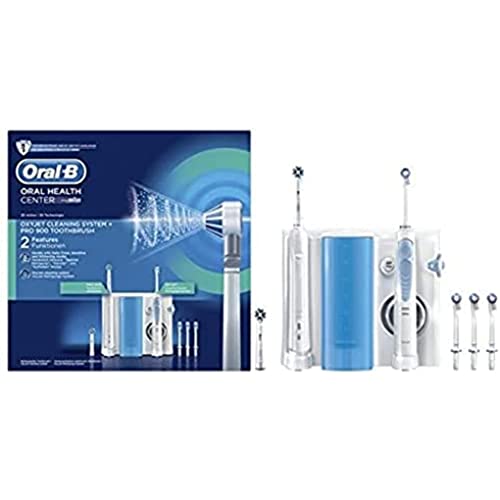 Oral-B Pro 900 + Oxyjet Kit Brosse À Dents Électrique Rechargeable Avec Jet Dentaire Hydropulseur 1 Hydropulseur Oxyjet, 1 Brosse À Dents Électrique, 4 Canules Oxyjet, 2 Brossettes, Blanc