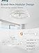 LEDIARY 20 Inch Low Profile Ceiling Fans with Lights and Remote, Fandelier Ceiling Fan Flush Mount, 3000K-6000K Dimmable LED Fan Light, White Modern Ceiling Fans with Lights for Bedroom