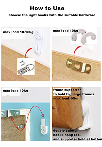 image for KEREITH Picture Hangers Concrete Wall Hard Wall Hanging Hooks Key Hat 