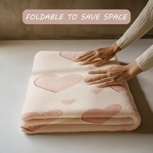Tapete rosa rectangular 3x5 pies con diseño de corazones miniatura 5