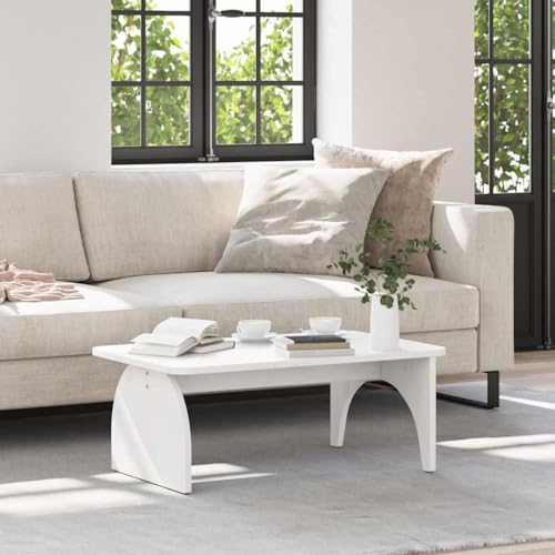 Table basse blanche pin massif rectangulaire pour optimiser les petits salons