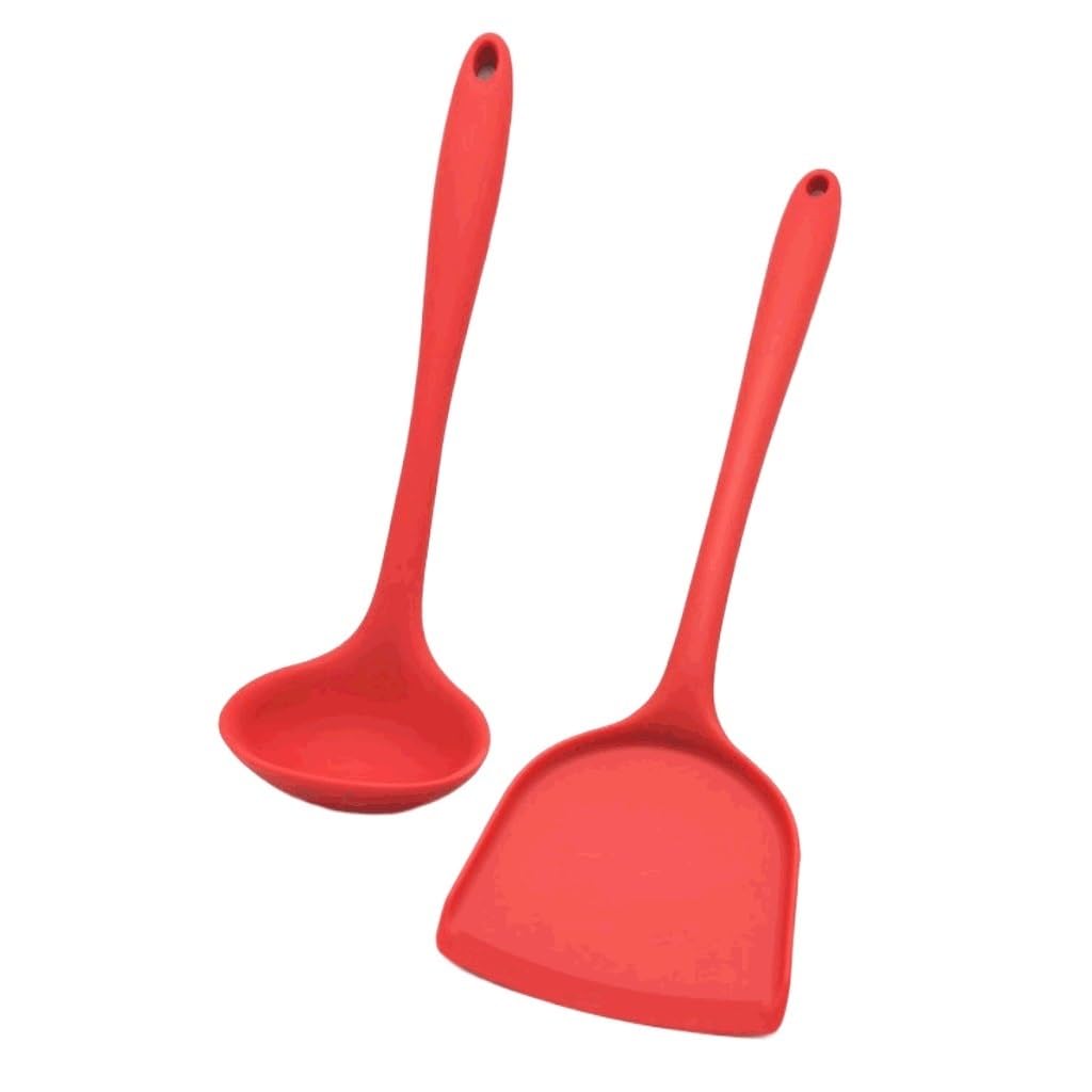 Cucchiaio Spatola scanalata Pala Cucina Silicone Cottura Torta Pentole antiaderenti Utensili Utensili da cucina(Blue,White)