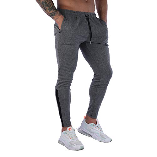 MAIKANONG Mens Running Joggers Slim Fit Workout Sweatpants,Men Basic Active Cotton Pants for Fitness Training