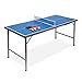 Relaxdays Mesa Ping Pong Exterior Plegable con Red, Pelotas y Raquetas, Madera-Metal, Azul, 71 x 67 x 150 cm