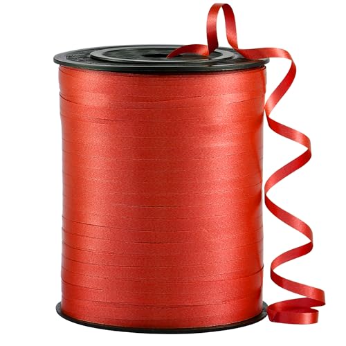 sxvblly Red Curling Ribbon 3/16 Wide 500 Yards Curling Ribbon for Gift Wrapping Balloon String Birthday Party Ribbons for Crafts Wedding Decoration Florist Flower Art Craft