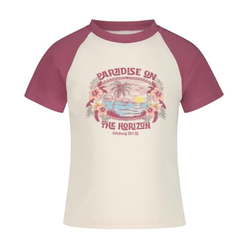 Image of Billabong Girls' Premium Short Sleeve Logo Graphic Tee, Crew Neck T-Shirt, Soft & Comfortable