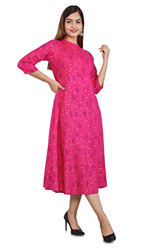 Image of Asean Women's Rayon Printed Anarkali Kurta