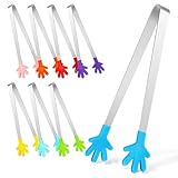 BESPORTBLE 8 Stück Teiliges Bunte Mini lebensmittelzangen aus Edelstahl mit Farbigen Silikonköpfen Vielseitig Verwendbare Zucker Servierzangen Ergonomisch Wiederverwendbar für Küche Buffet