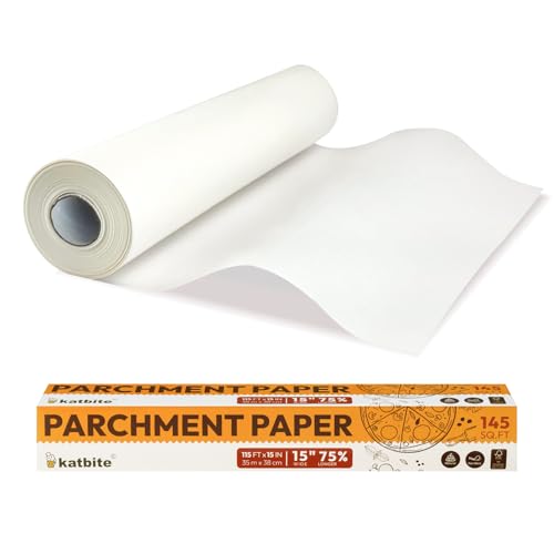 Katbite Parchment Paper Roll 15in x 115ft, White Pachment Baking Paper...