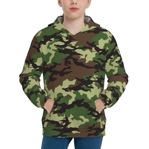 Camouflage Kids Pullover Hoodies Boys Sweatshirts Girls Athletic Clothes with Pocket