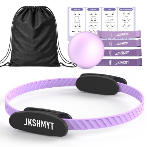 Pilates Ring Kit for Women, Pilates Equipment – 14.5' Home Magic Circle Workout with Pilates Ball, Resistance Bands, Better me Pilates Essentials Starter Set for Beginners Toning Shape Full Body