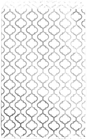 RJ Displays- 200 pieces Shimmering Silver Trellis Pattern Paper Merchandise Gift Jewelry Crafts, Party Favor, Fashion Accessories Tote Bags Size (6x9 Inches) image 2
