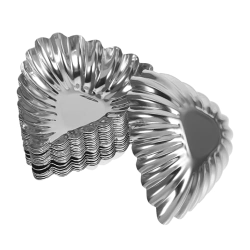 GRIRIW 20Pcs Stainless Steel Baking Tart Non Stick Egg Tart Cups for Muffins and Desserts Cookware for Kitchen Baking