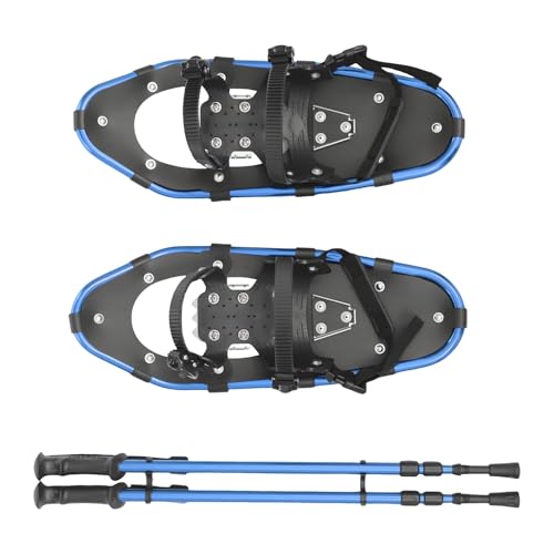21 Inch Snowshoes with Adjuatable Trekking Poles Bundle, Carry Bag Light Weight Aluminum Walking...