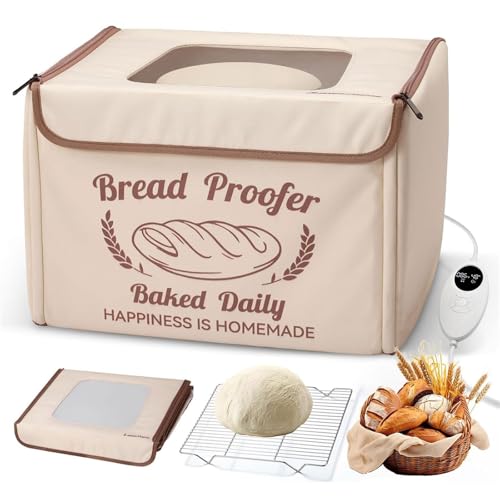 XHEILZOP Chambre de Pousse Pliable pour Pain et Levain, Électrique avec Contrôle de Température Précis 10-45°C, Minuteur 48H, 5 Couches Isolantes pour...