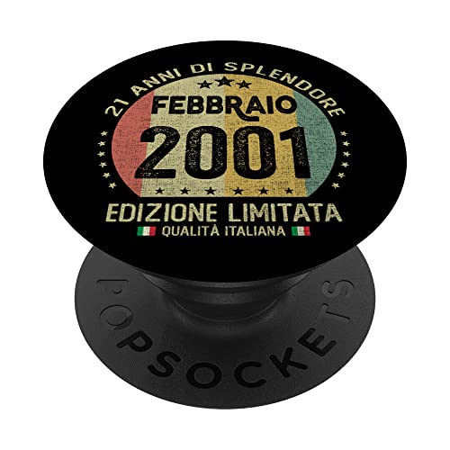 Vintage febrero 2001 mujer hombre regalo 21 años cumpleaños PopSockets PopGrip Intercambiable