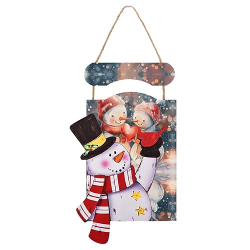 Peinture de Noël bonhomme de neige en bois pour décoration murale