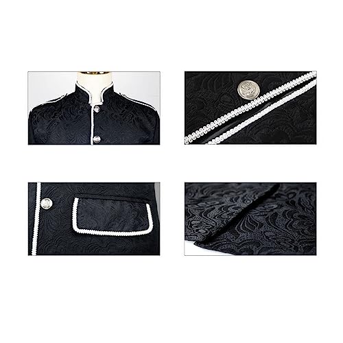 Mens Long Sleeves Clergy Coat with Stand Up Collar Button Down Pastor Clergy Dresses for Men3