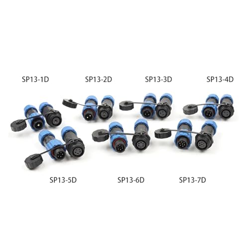 Conector aviación SP13 de 6 pines impermeable IP68 para montaje en panel 4