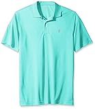 IZOD Men's Big Golf Champion Grid Short Sleeve Solid Polo, Blue Radiance, Large Tall