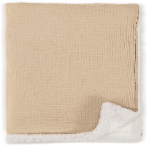 Image of Soft Muslin Cotton Baby Blanket - Breathable and Lightweight Blanket Keeps Your Newborn Baby Girl Or Boy Cozy and Warm - Perfectly Sized for Any Stroller or Car Seat