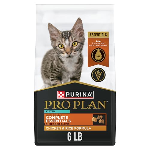 Purina Pro Plan Kitten Dry Food Complete Essentials Shredded Blend Chicken and Rice Formula - 6 lb. Bag