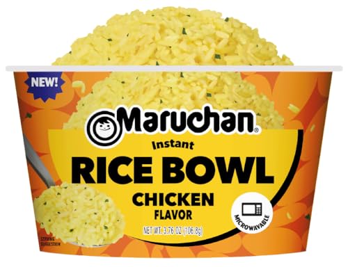 Image of Maruchan Instant Rice Bowl, Chicken Flavor - Microwavable Quick & Easy Side Dish or Meal for Kids, Students and Busy Families - 3.76 Oz. (6 Pack)