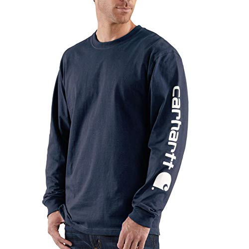 Carhartt Men's Loose Fit Heavyweight Long-sleeve Logo Sleeve Graphic T-shirt