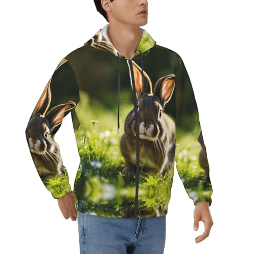 Sweat à capuche homme lapin EdWal veste zippée confortable pour ne plus avoir froid