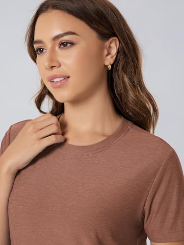 Image of ODODOS Women's Performance Cropped Tee Ultra Soft odSTRATUM Tech Short Sleeve Relaxed Top Crew Neck T-Shirts