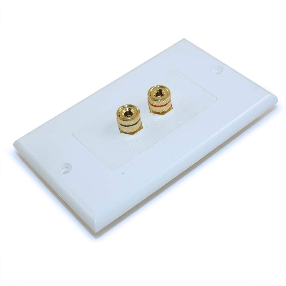 Placa De Pared Con Conector Tipo Banana Chapada En Oro, Dos Enchufes, Para Altavoces Y Cine En Casa, De Cobre Y ABS (Negro)