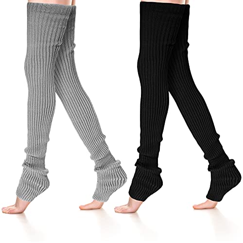 SATINIOR Women's Winter Leg warmers Extra Long Thigh High Leg Warmers 80s Knit Over Knee Socks