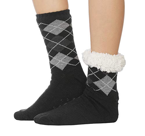 FRALOSHA Fuzzy Socks Mens Slipper Socks House Warm Soft Cozy Winter fluffy reading socks Non slip3