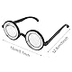 Heyumybit Nerd Brille Schwarz,Runde Brille für Erwachsene,Retro Runde Brillen,Dicke Lustige Streber Brille für Karneval,Fasching,Mottoparty,Verkleidung,Accessoire