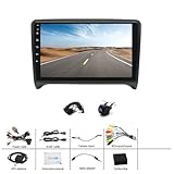 4+64G Android 14 Double Din Car Stereo for Audi TT MK2 2006-2014 Upgrade Car Radio w/Wireless Carplay Android Auto 9" Touch Screen GPS Navi Head Unit Bluetooth WiFi FM/RDS/SWC Backup Camera Mic - Image 5