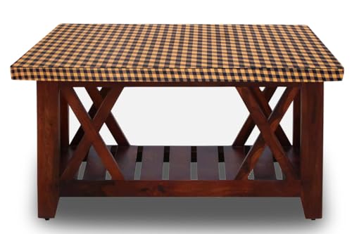 Image of The Furnishing Tree Elastic Rectangular Center Tpoy Table Cover WxL 24x60 in Inches Polyester Checkered Pattern Brown