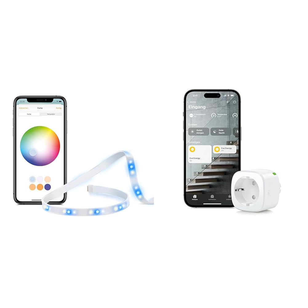 Eve Light Strip – Smarter LED-Lichtstreifen & Energy Matter – Smarte Steckdose