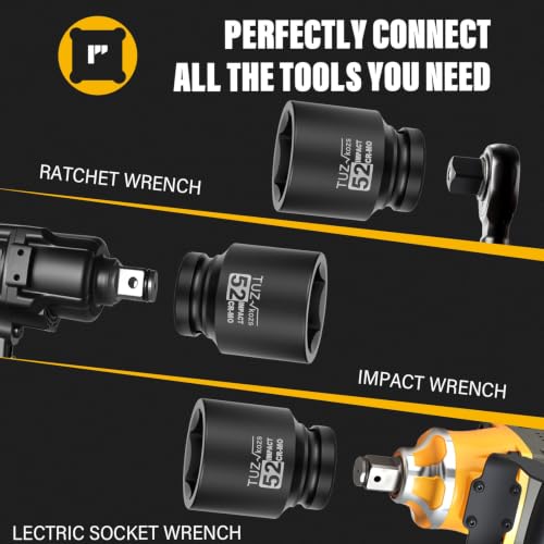 Image of 1 Inch Drive 52mm Standard Metric 6 Point CR-MO Impact Socket
