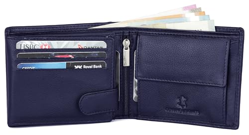 Image of WildHorn Rfid Protected Leather Wallet For Men, Cobalt Blue