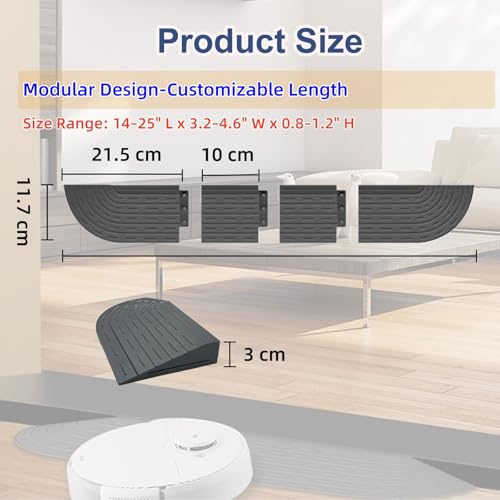 HIYOUNG Höhe 3CM Schwellenrampe für universal staubsaugerroboter,Türschwellenrampe Saugroboter Zubehör,Kehrschwellenleiste für Haushalt，Staubsauger Roboter Rampe, Antirutsch