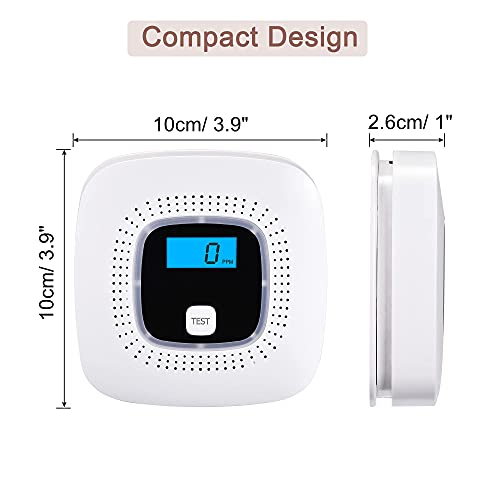 Scondaor Koolmonoxide-alarmdetector met digitaal display, CO-alarmdetector met test/stilte en CO-piekgeheugen… - Afbeelding 7