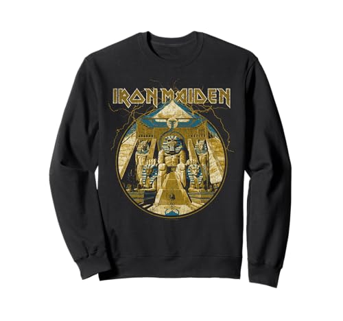Iron Maiden Lightning Circle Gold Black Sweatshirt
