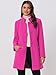 Allegra K Women's Winter Overcoat Mid-Long Stand Collar Single Breasted Coat Outerwear X-Small Hot Pink