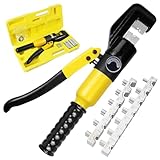 BLIKA Hydraulic Crimping Tool 10 Tons, 12 AWG to 2/0 Battery Cable Crimper Tool with 13 Dies, Hydraulic Wire Crimping Tool Kit for 1/8